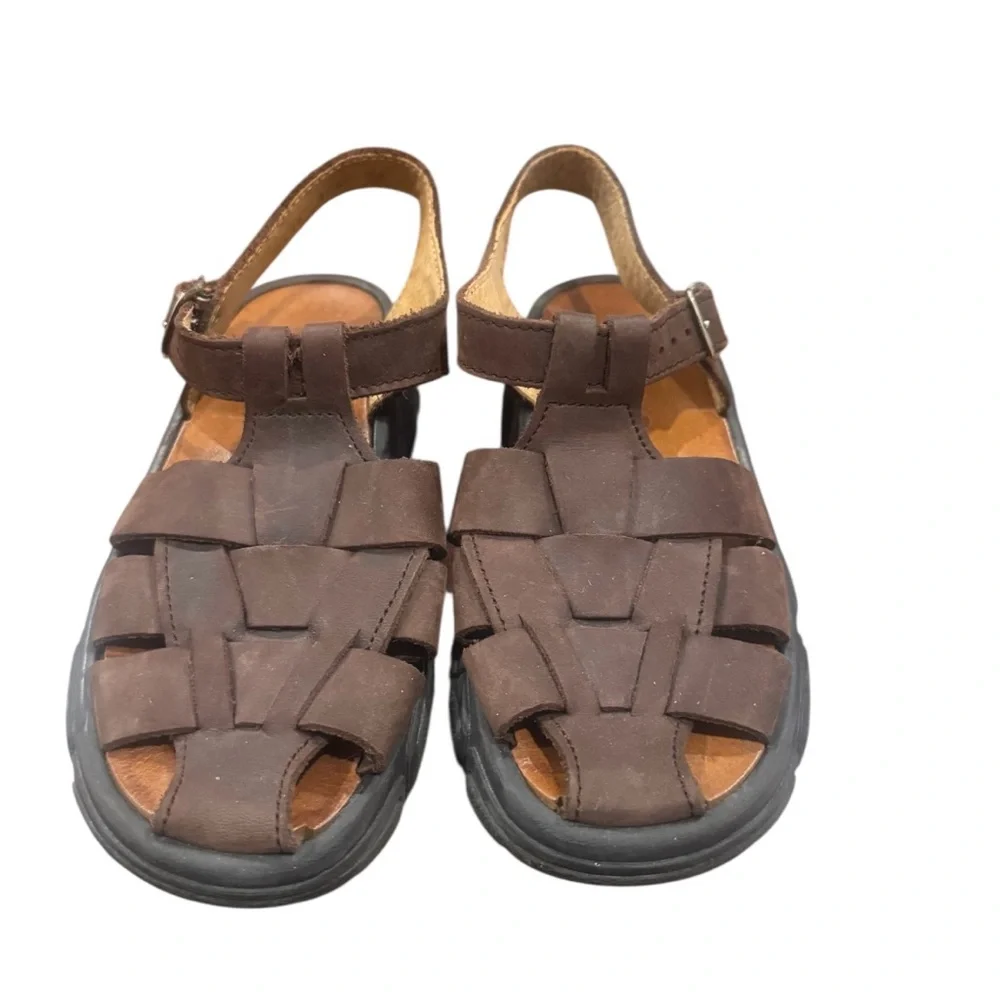 Asher Skyno Marine Brown Kids Leather Sandals Size 32 EU 1 US